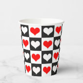 Design der geometrischen Liebe Herzmuster Pappbecher (Links)