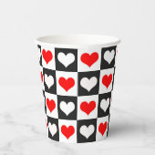 Design der geometrischen Liebe Herzmuster Pappbecher (Rechts)