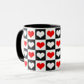 Design der geometrischen Liebe Herzmuster Tasse (Vorderseite Links)