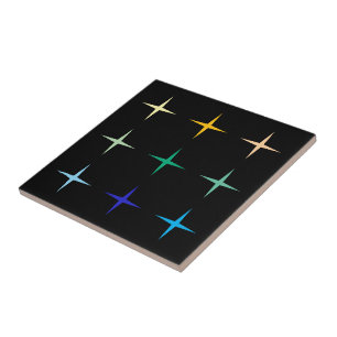 Design der geometrischen Stars des Retro-Mid-Centu Fliese