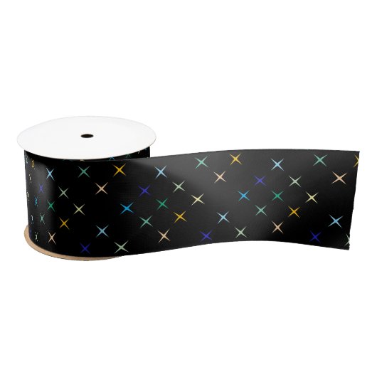 Design der geometrischen Stars des Retro-Mid-Centu Satinband (Spule)