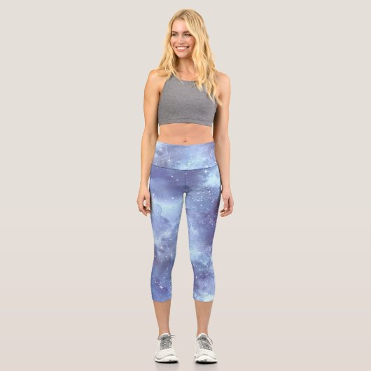 Design der gestrichenen Galaxy-Serie 10 Capri Leggings (Vorderseite)