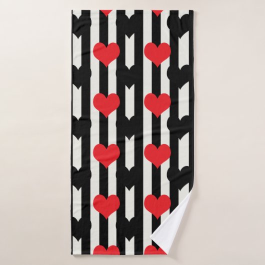 Design der gestrichenen roten Liebe Herzmuster Badehandtuch (Badehandtuch)