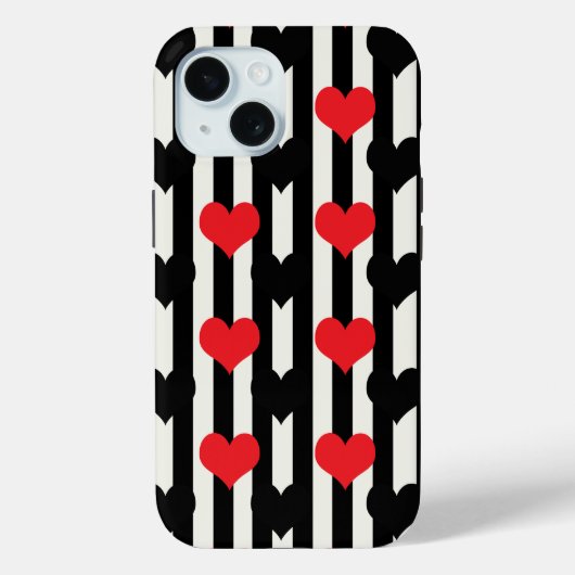 Design der gestrichenen roten Liebe Herzmuster Case-Mate iPhone Hülle (Rückseite)