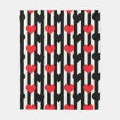 Design der gestrichenen roten Liebe Herzmuster Fleecedecke (Vorderseite)