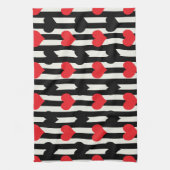 Design der gestrichenen roten Liebe Herzmuster Geschirrtuch (Vertikal)