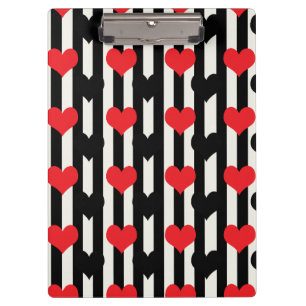 Design der gestrichenen roten Liebe Herzmuster Klemmbrett
