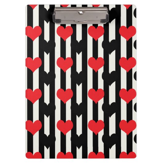 Design der gestrichenen roten Liebe Herzmuster Klemmbrett (Vorderseite)