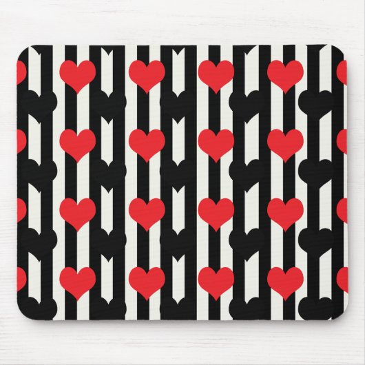 Design der gestrichenen roten Liebe Herzmuster Mousepad (Vorne)