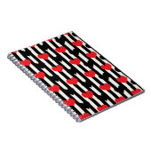 Design der gestrichenen roten Liebe Herzmuster Notizblock (Rechte Seite)