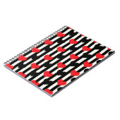 Design der gestrichenen roten Liebe Herzmuster Notizblock (Linke Seite)