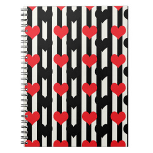 Design der gestrichenen roten Liebe Herzmuster Notizblock