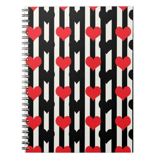 Design der gestrichenen roten Liebe Herzmuster Notizblock (Vorderseite)