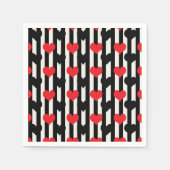 Design der gestrichenen roten Liebe Herzmuster Serviette (Vorderseite)