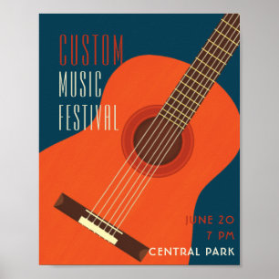 Design der Gitarre- und Musikgrafik Poster