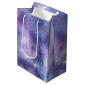 Design der glänzenden Galaxy-Serie 2 Mittlere Geschenktüte (Vorderseite Schrägansicht)