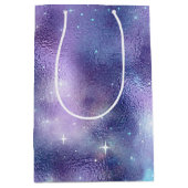 Design der glänzenden Galaxy-Serie 2 Mittlere Geschenktüte (Vorderseite)