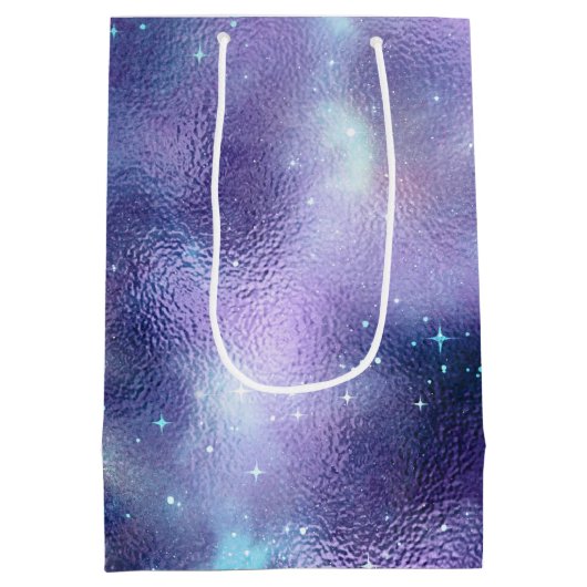Design der glänzenden Galaxy-Serie 2 Mittlere Geschenktüte (Rückseite)