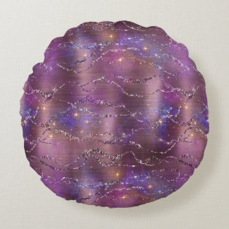 Design der glänzenden Galaxy-Serie 5 Rundes Kissen