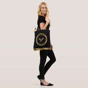Design der Gold Scissylist-Logos Tasche