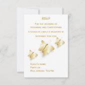 Design der Gold Wedding RSVP Card Schmetterlinge (Vorderseite)