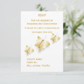 Design der Gold Wedding RSVP Card Schmetterlinge Karte (Stehend Vorderseite)