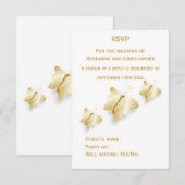Design der Gold Wedding RSVP Card Schmetterlinge Karte (Vorne/Hinten)