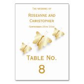 Design der Gold Wedding Tischnummer Card Schmetter (Vorderseite)