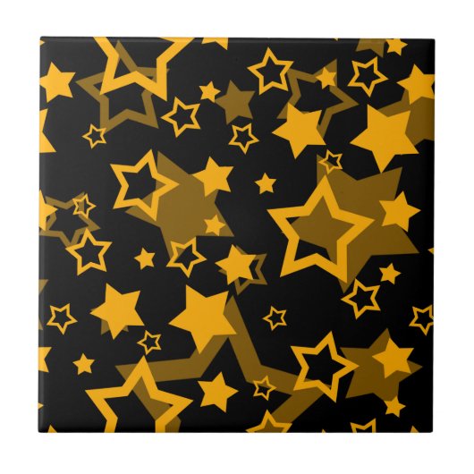 Design der Golden Stars Glitzer Fliese (Vorderseite)