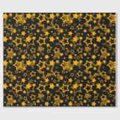 Design der Golden Stars Glitzer Geschenkpapier (Flach)