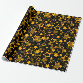 Design der Golden Stars Glitzer Geschenkpapier (Ungerollt)