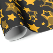 Design der Golden Stars Glitzer Geschenkpapier (Rolleneckpunkt)