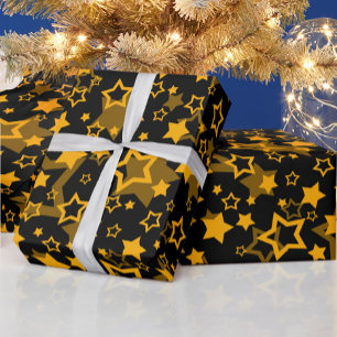 Design der Golden Stars Glitzer Geschenkpapier