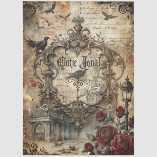 Design der Gothic Junk Journal-Serie 16 Seidenpapier (Vorderseite)