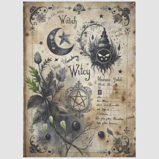 Design der "Gothic Junk Journal"-Serie 1 Seidenpapier (Vorderseite)