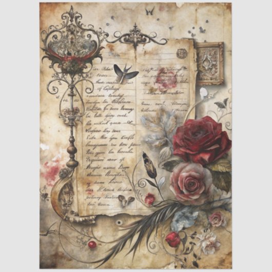 Design der Gothic Junk Journal-Serie 8 Seidenpapier (Vorderseite)