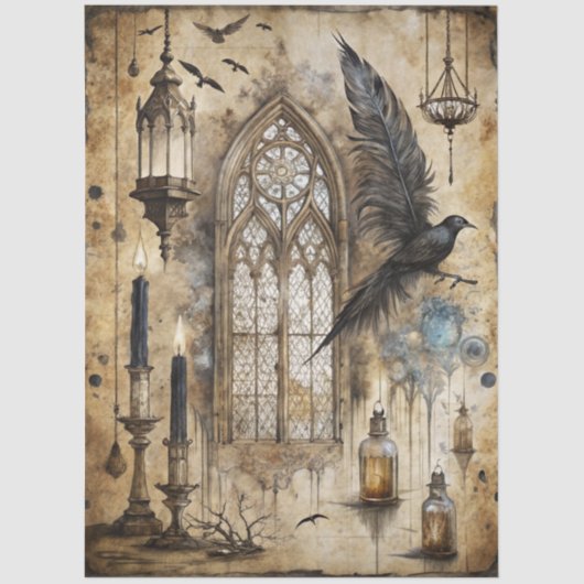 Design der "Gothic Junk Journal Series 2" Seidenpapier (Vorderseite)