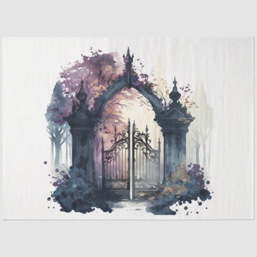 Design der gotischen Friedhof Gate Serie 9 Seidenpapier (Vorderseite)