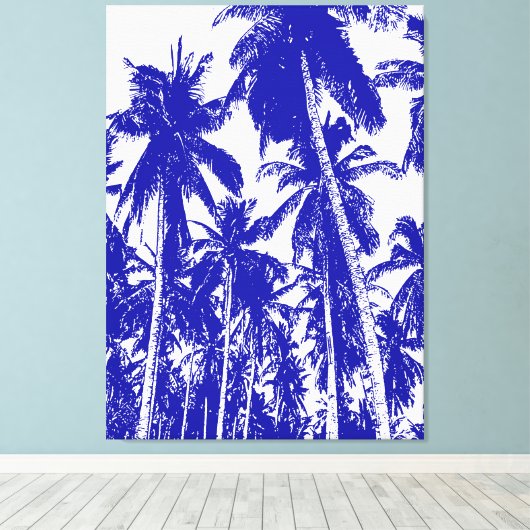 Design der grafischen Palmen Leinwanddruck (Insitu (Holzboden))
