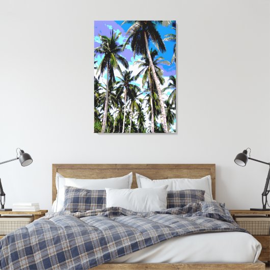 Design der grafischen Palmen Leinwanddruck (Insitu (Schlafzimmer))