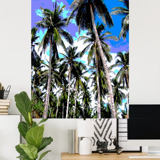 Design der grafischen Palmen Poster (Heimbüro)