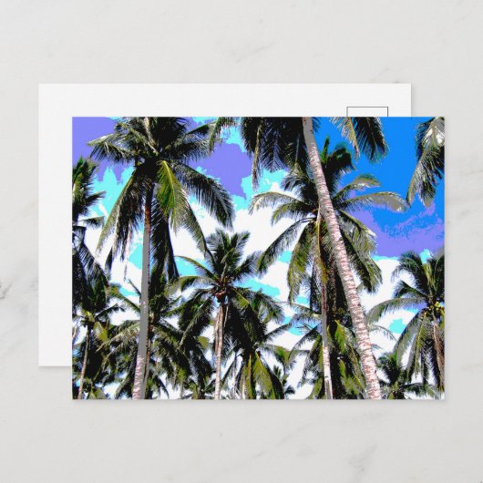 Design der grafischen Palmen Postkarte (Vorne/Hinten)