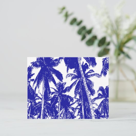 Design der grafischen Palmen Postkarte (Stehend Vorderseite)