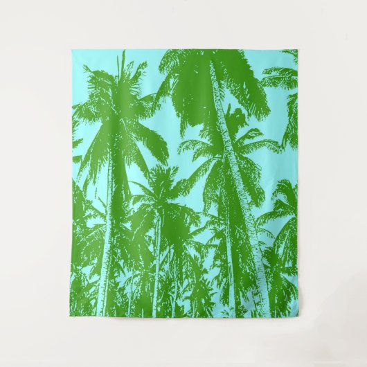 Design der grafischen Palmen Wandteppich (Vorderseite)