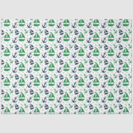 Design der Green und Navy Nautical Series 10 Seidenpapier