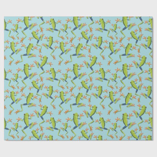 Design der Grünbaum-Frog-Muster Geschenkpapier (Flach)