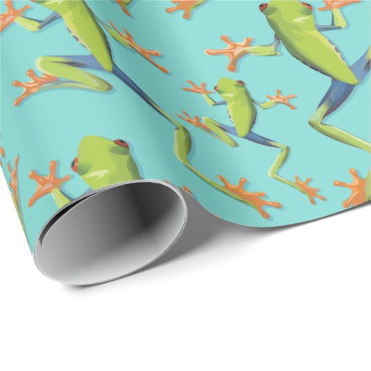 Design der Grünbaum-Frog-Muster Geschenkpapier (Rolleneckpunkt)