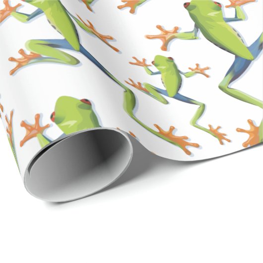 Design der Grünbaum-Frog-Muster Geschenkpapier (Rolleneckpunkt)