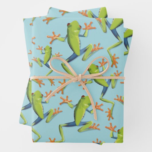 Design der Grünbaum-Frog-Muster Geschenkpapier Set (Beispiel)