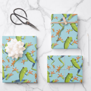 Design der Grünbaum-Frog-Muster Geschenkpapier Set